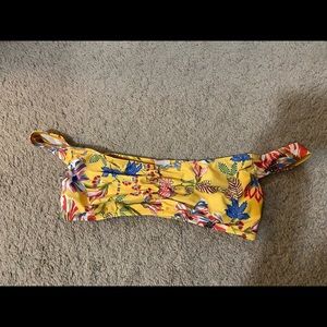 Yellow floral swim top